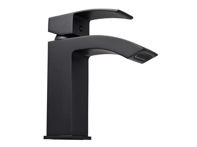 Aquaterior Modern 1 Hole Bathroom Faucet Vanity Sink Basin 1 Handle DIY Installation Hotel Matt Black
