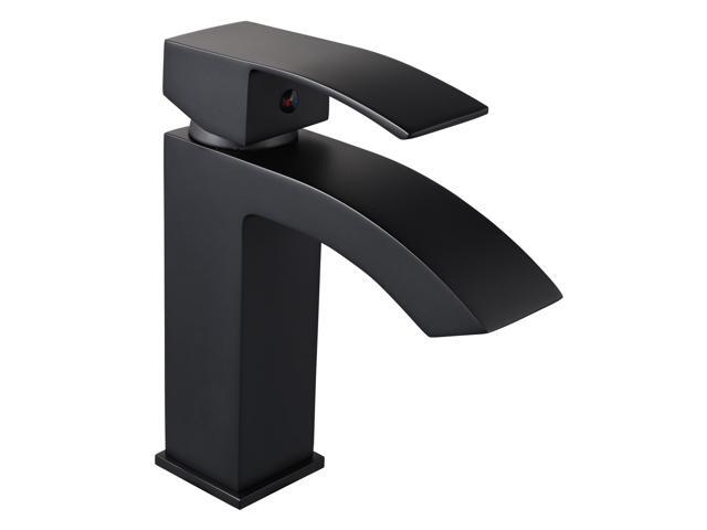 Aquaterior Modern 1 Hole Bathroom Faucet Vanity Sink Basin 1 Handle DIY Installation Hotel Matt Black
