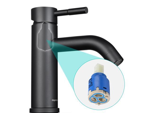 Aquaterior Matte Black Bathroom Sink Faucet Single Handle Bathroom Vanity Faucet
