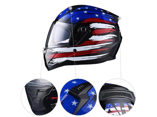 AHR RUN-F Full Face Motorcycle Helmet Dual Visor DOT Approved M