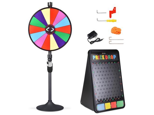 WinSpin 24' Dual Use 14 Slots Prize Wheel Prize Drop Game Board Kit w/ LED Light