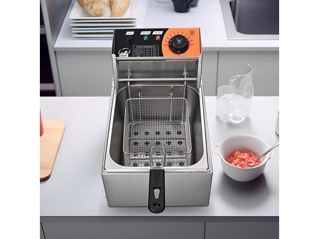 2500W 12L Professional Deep Fryer Countertop Single Basket French Fry Restaurant