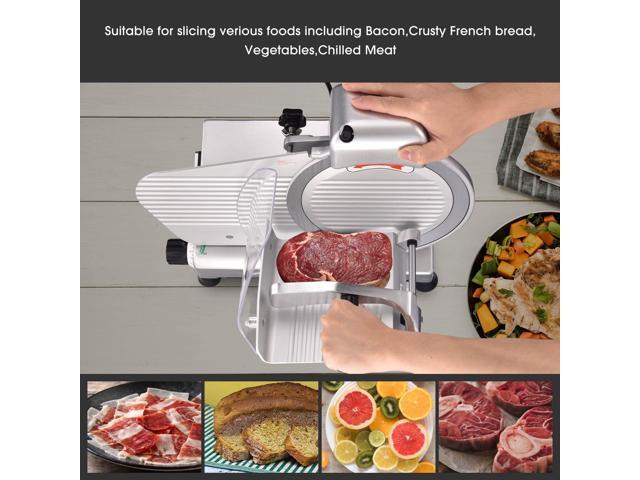 240w Electric Meat Slicer 10' Stainless Steel Blade Food Cheese Slicer 530RPM