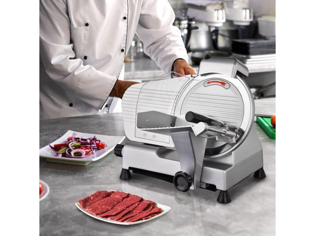 240w Electric Meat Slicer 10' Stainless Steel Blade Food Cheese Slicer 530RPM