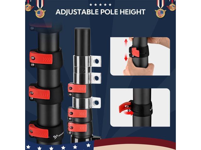 Yescom EZ GO 14ft Telescopic Flag Pole Kit with Starlink Gen3 Pipe Adapter for RV Tailgate Party