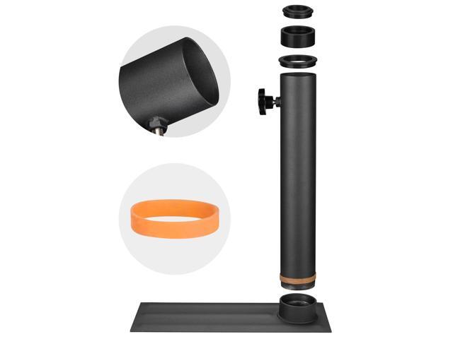 Yescom EZ GO 25ft Telescopic Flag Pole Kit Wheel Tire Mount Stand Upgrade Rotating Lock Outdoor Camper RV Tailgate Black