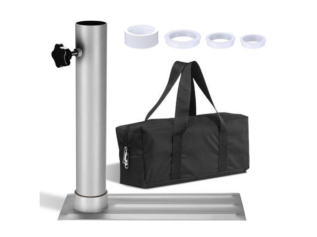 Yescom 2.48' D. Flag Pole Tire Mount Portable Metal Tailgate Camping 20ft 25ft 30ft Adjustable Flagpole Holder Silver