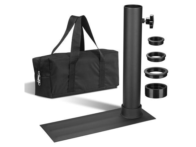 Yescom Flag Pole Tire Mount Portable Metal Tailgate Camping 20ft 25ft 30ft Adjustable Flagpole Holder Black