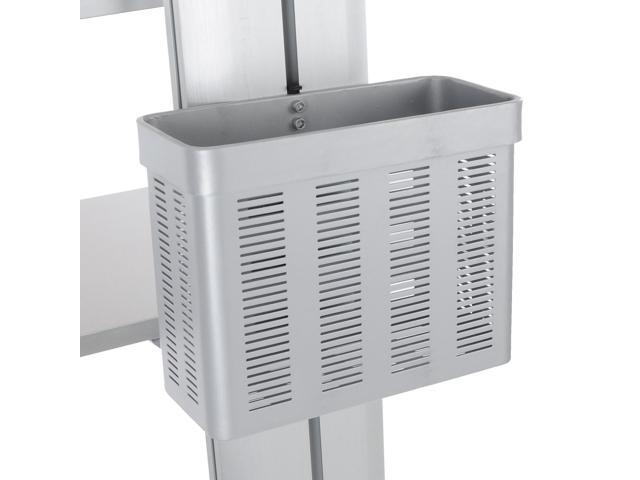 Yescom Storage Basket Organizer Holder for PC Mobile Cart Medical Trolley Cart Silver