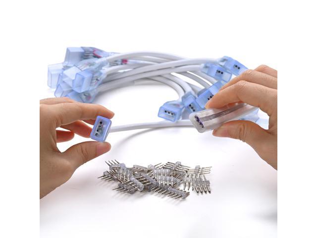 DELight Set of 10 Extension Cord Cable Wire for RGB LED Neon Rope Light with Pin