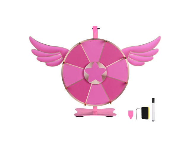 WinSpin 12' Pink Angel Prize Wheel Tabletop Spinning 8 Slots Party Events Club