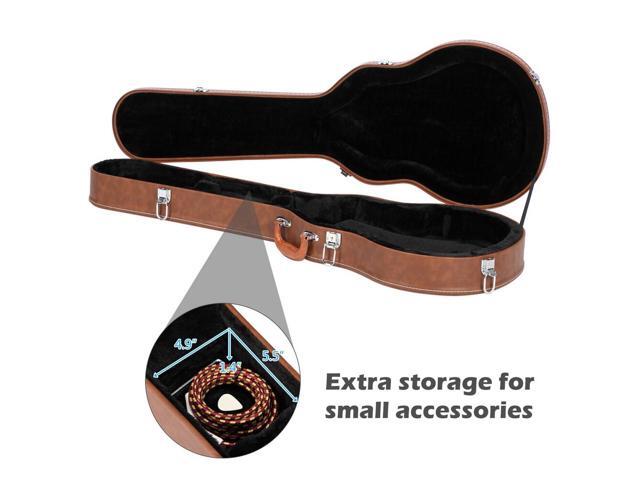 AW Les Paul Electric Guitar Hard Case for Gibson Les Paul Guitars LP Style Guitar Hard-Shell Bulge Surface Lockable Brown
