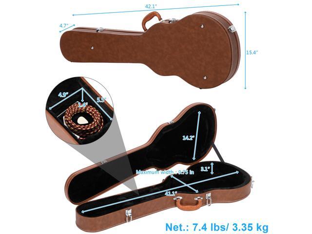 AW Les Paul Electric Guitar Hard Case for Gibson Les Paul Guitars LP Style Guitar Hard-Shell Bulge Surface Lockable Brown