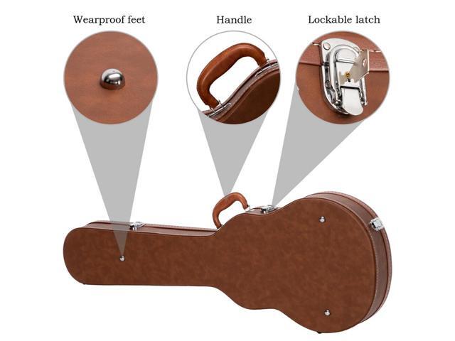 AW Les Paul Electric Guitar Hard Case for Gibson Les Paul Guitars LP Style Guitar Hard-Shell Bulge Surface Lockable Brown