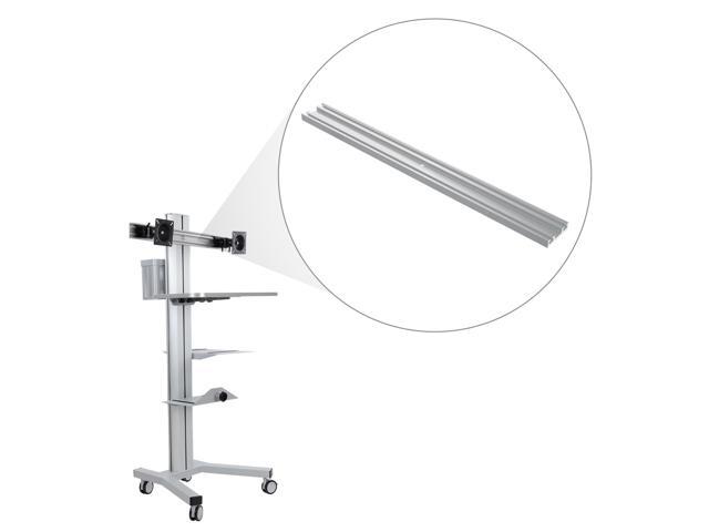 Yescom Monitor Holding Pole Dual Monitor Arm for PC Mobile Cart Medical Trolley Silver