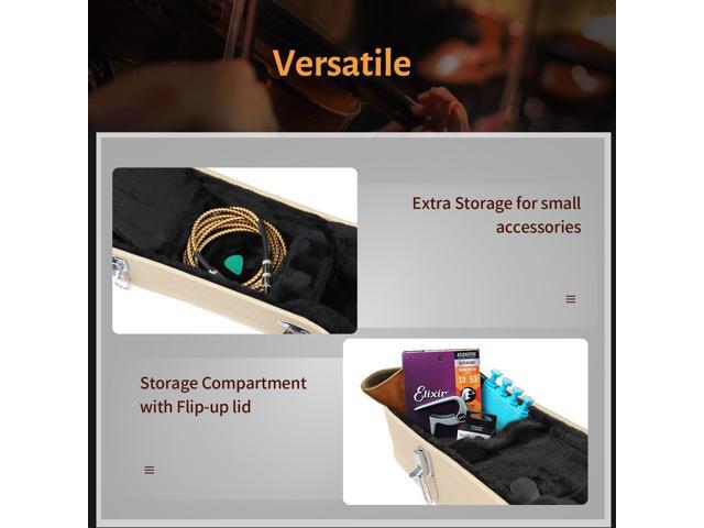 Acoustic Guitar Case Hard Dreadnought 41 Inch Carrying Wooden Hardshell with Lock for Airline Travel