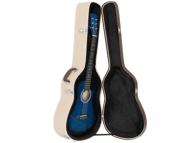 Acoustic Guitar Case Hard Dreadnought 41 Inch Carrying Wooden Hardshell with Lock for Airline Travel