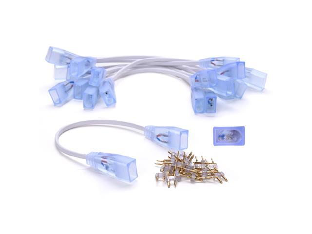 DELight Set of 10 Extension Cord Cable Wire for LED Neon Rope Light with Pin