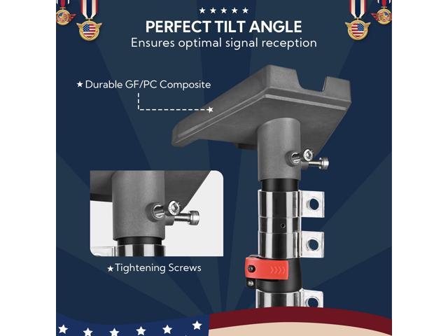 Yescom EZ GO 14ft Telescopic Flag Pole Kit with Starlink Gen3 Pipe Adapter for RV Tailgate Party