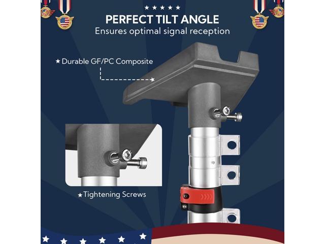 Yescom EZ GO 14ft Telescopic Flag Pole Kit with Starlink Gen3 Pipe Adapter for Outdoor Tailgate Party