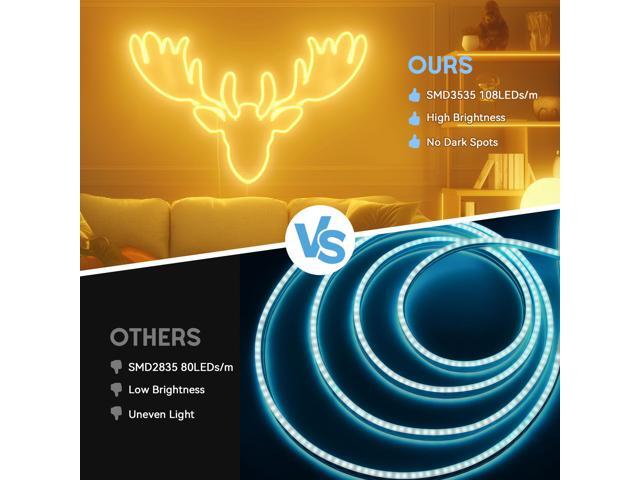 DELight 150FT RGB Neon Rope Lights with Remote Control & APP AC 110V IP65 Waterproof Music Sync Dimmable Cuttable DIY DEL-D150R