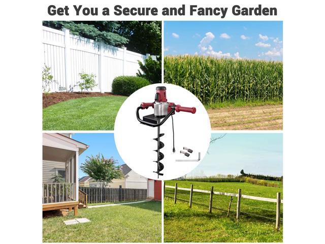 Yescom 1500W Electric Post Hole Digger Earth Auger Drill 2HP Powerhead 4' 6' Bit Fence