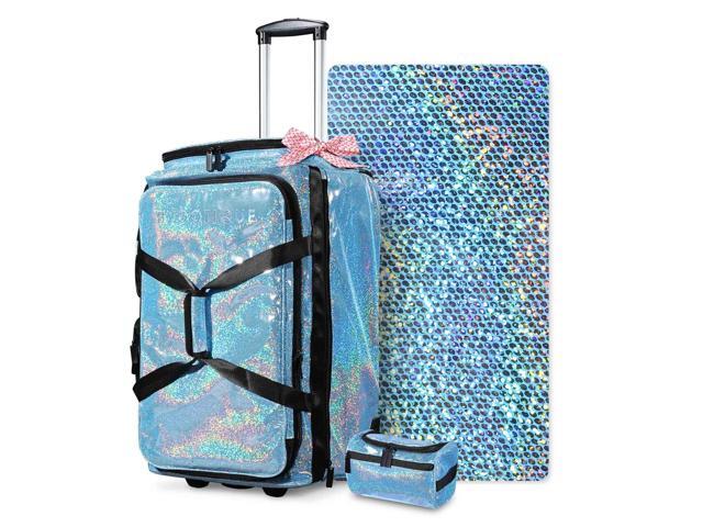 Byootique Dance Bag with Wheels Travel Duffle Bag Expandable Storage FA Sapphire