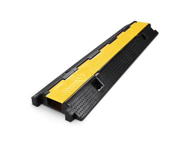 Yescom Cable Ramp Protector 1 Channel Garden Hose Protecitive 22000 Lbs Load Capacity Speed Bump for Road Driveway