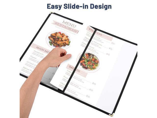WeChef 30 pack Menu Cover 8.5x14' 2 Page 4 View PVC Transparent for Restaurant