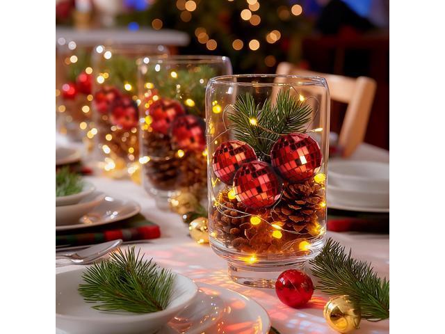 Yescom 20PCS 1.6' Small Disco Ball Mirror Mini Hanging Decoration for Events Wedding 70s 80s Party Business Holiday Home Decor Red