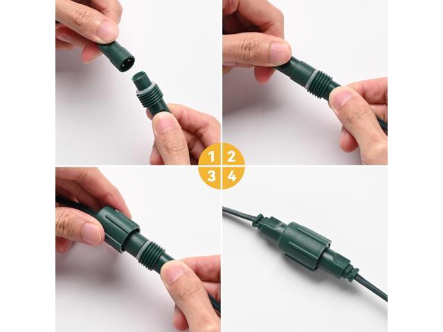 DELight 10PCS 2.5Ft Extension Cord Y-Splitter 3 Way Waterproof IP65 Connector for DELight Outdoor String Lights Decor