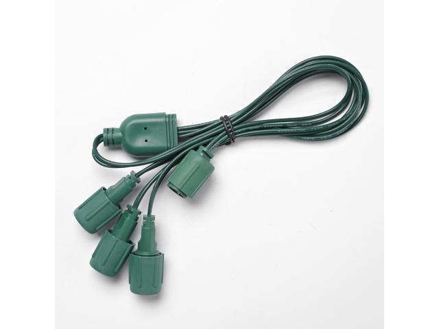 DELight 10PCS 2.5Ft Extension Cord Y-Splitter 3 Way Waterproof IP65 Connector for DELight Outdoor String Lights Decor