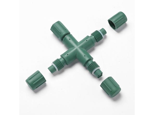DELight 10Pcs IP65 Waterproof Wire Connectors 4 Way X-Shape for Outdoor Lights