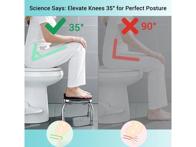 Yescom RV Toilet Gravity Flush 20' High Profile w/ Steel Step Stool for Camper