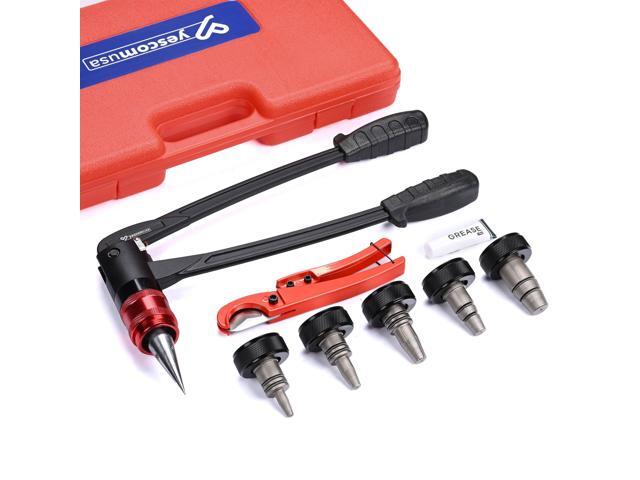 Yescom PEX Expansion Tool Kit 3/8' 1/2' 5/8' 3/4' 1' PEX-a Tube Expander with Auto Rotation Heads