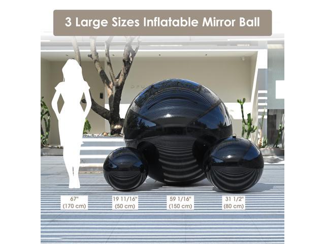 Yescom 3PCS Big Shiny Inflatable Mirror Ball Set with 800W Electric Air Pump Giant Reusable PVC Hanging Balloon 20'/32'/59' Balls for Party Wedding...