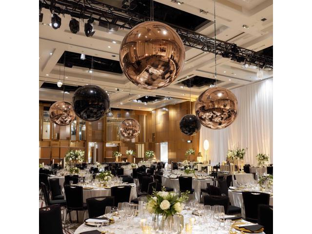 Yescom 3PCS Big Shiny Inflatable Mirror Ball Set with 800W Electric Air Pump Giant Reusable PVC Hanging Balloon 20'/32'/59' Balls for Party Wedding...