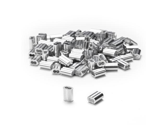 Yescom 100PCS Cable Ferrule Aluminum Crimping Loop Sleeve 1/16' 3/32' Wire Rope