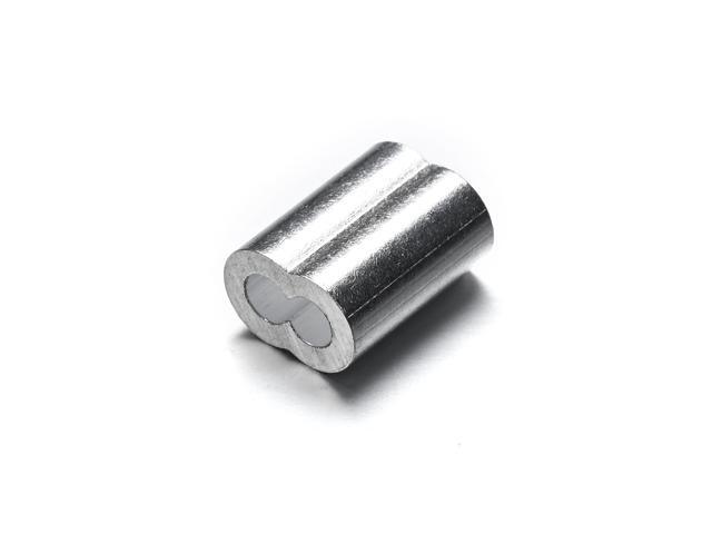 Yescom 100pcs Cable Ferrules 1/16' 3/32' Aluminum Crimping Loop Sleeve Wire Hanging Hardware YES0603