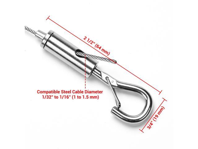 Yescom 20PCS Steel Wire Rope Hanger for 1/16' Steel Cable Picture Hanging Wire
