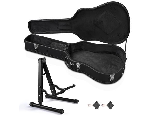 Yescom 41' Acoustic Guitar Case Hard Shell w/ Folding Guitar Stand for Electric Bass