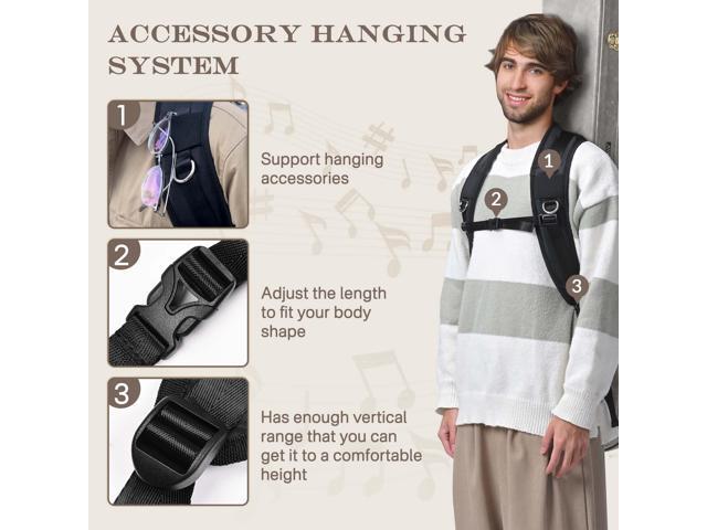 Yescom Universal Guitar Case Backpack Strap Padded Shoulder Strap with Adjustable Sternum Strap