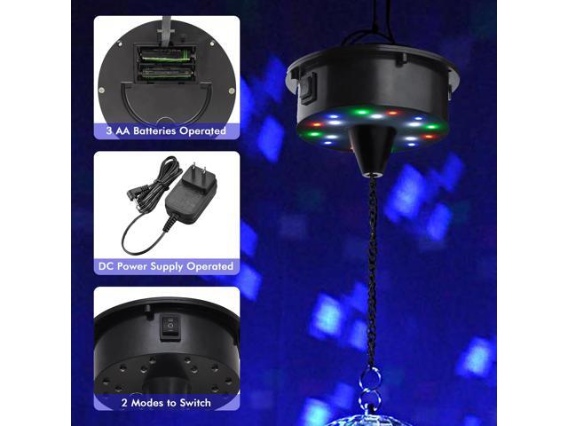 Yescom 12' Large Disco Ball with Motor and Light 6RPM Rotator & 3W RGB Spotlight for 70s 80s Party DJ Bands Club Wedding Event Studio Black
