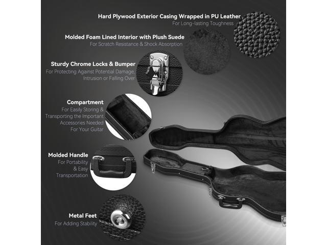 Yescom Electric Guitar Case for Stratocaster Style w/ Folding Guitar Floor Stand