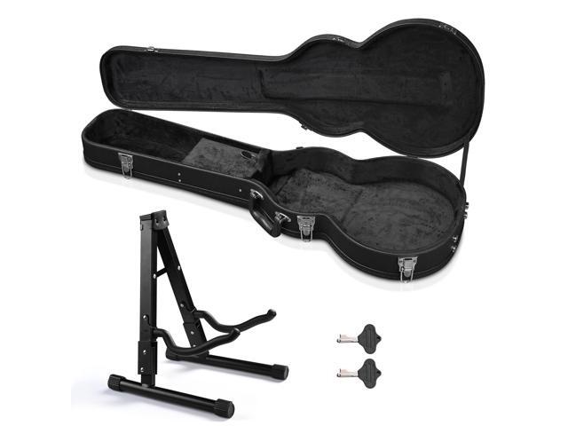 Yescom Electric Guitar Hard Case for LP Les Paul Style w/ Folding Guitar Floor Stand