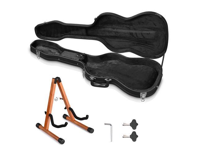 Yescom Electric Guitar Wood Case for Stratocaster Style w/ Folding Guitar Stand