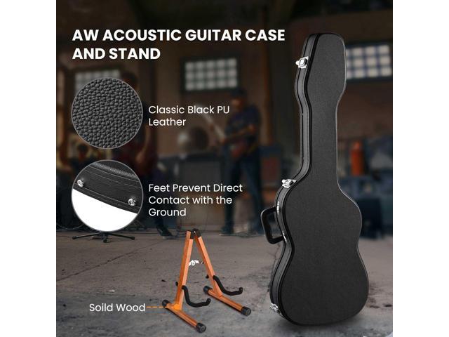 Yescom Electric Guitar Wood Case for Stratocaster Style w/ Folding Guitar Stand