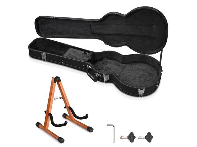 Yescom Electric Guitar Wooden Case for LP Les Paul Type w/ Folding Guitar Stand