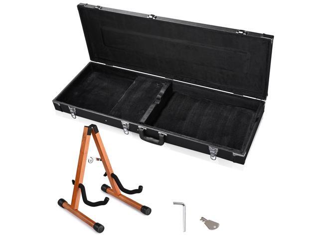Yescom Universal Rectangular Electric Guitar Hard Case w/ Folding Guitar Stand