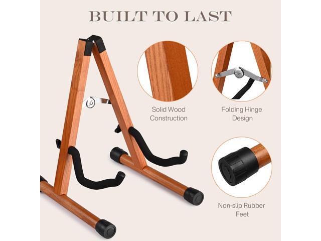 Yescom Wood Folding Guitar Stand A-Frame Instrument Display Stand with Foam Arms